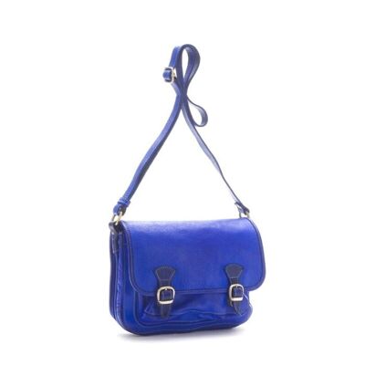 SASHA Cross Body Bag With Buckles | Electric Blue