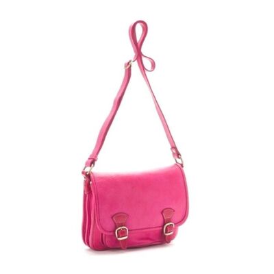 SASHA Cross Body Bag With Buckles | Fuchsia