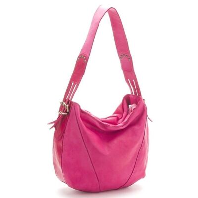 DAFNE Shoulder Bag with Buckles Fuchsia