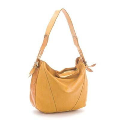 DAFNE Shoulder Bag with Buckles Mustard