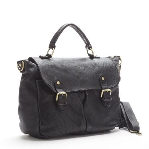 Gong Leather Satchel | Black