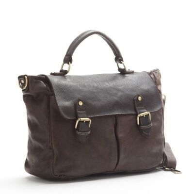 Gong Leather Satchel | Dark Brown