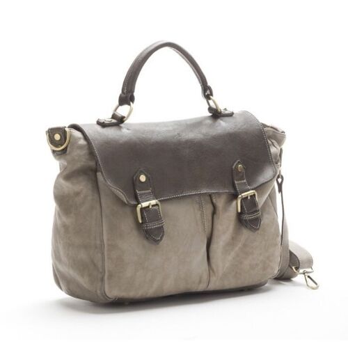 Gong Leather Satchel | Grey