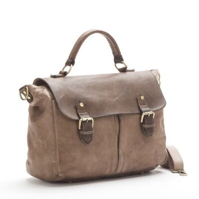 Gong Leather Satchel | Taupe