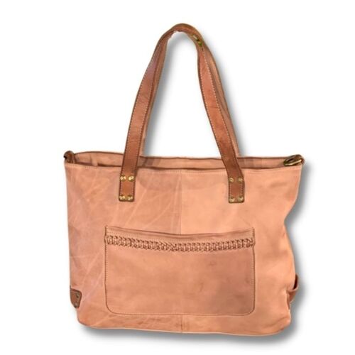 CLELIA Large Soft Leather Shopper Bag | Blush
