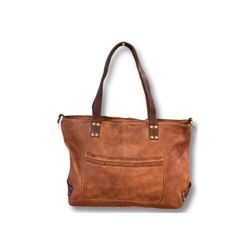 CLELIA Medium Soft Leather Shoulder Bag | Tan