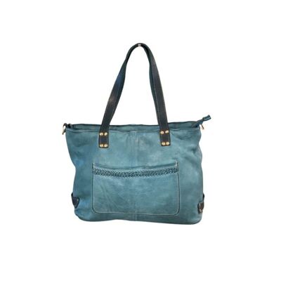 CLELIA Medium Soft Leather Shoulder Bag | Teal