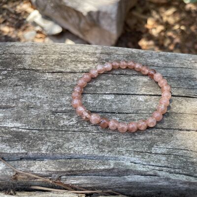 Lithotherapy elastic bracelet in natural Sun stone