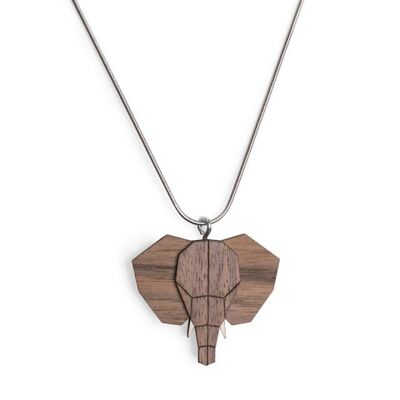 Halskette mit Holz Anhänger "Elephant"