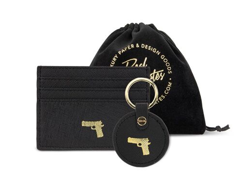 Peng!" Card Case & Keychain Set, Black