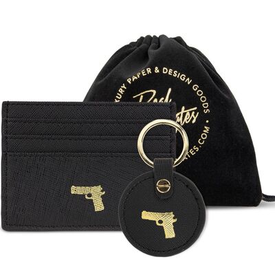 Peng!" Card Case & Keychain Set, Black