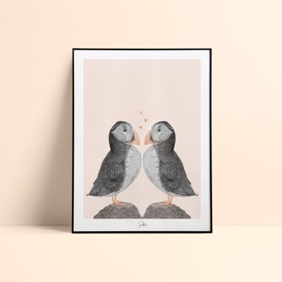 Papageientaucher-Duo Poster / 30x40cm