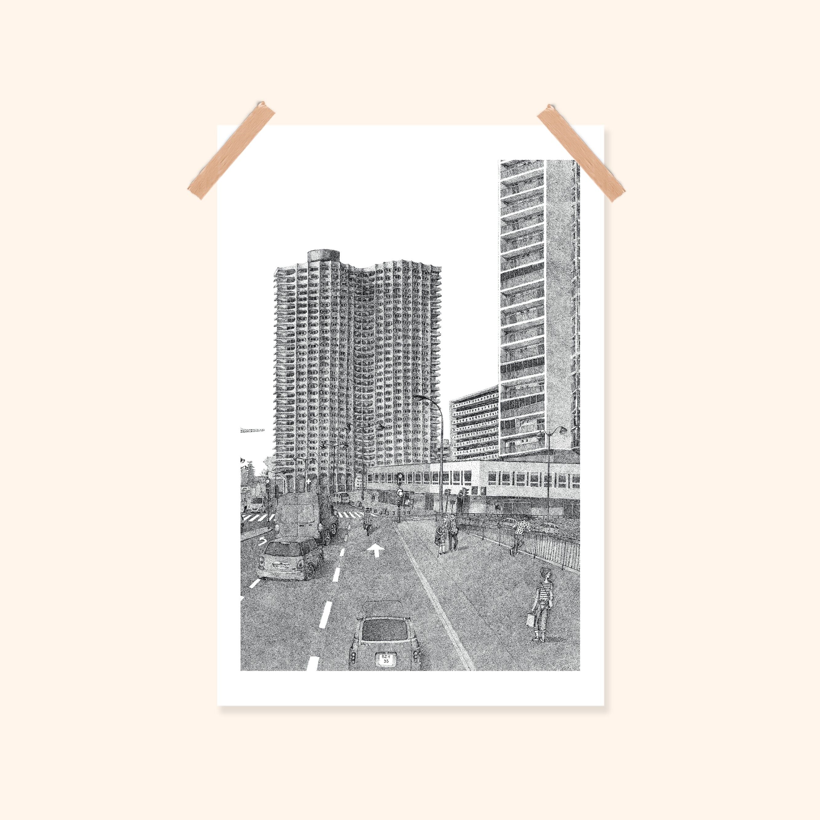 Manifesto illustrato 20x30cm – Decorazione murale – Prodotto in Bretagna – Les Horizons – Rennes