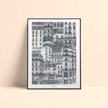 Paris screen print / 50 x70cm - Black 1