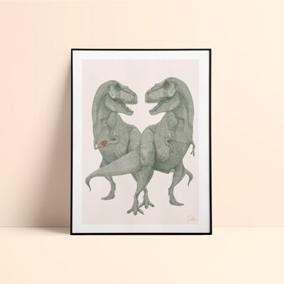 Poster Duo di dinosauri / 30x40 cm