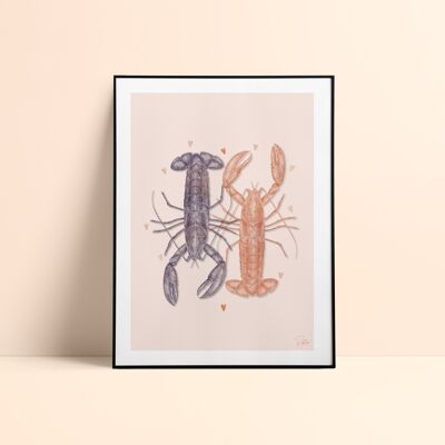 Lobster Duo Poster / 30x40cm