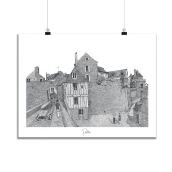 Vannes Postern Gate Silkscreen print / 50x70cm - Black 2