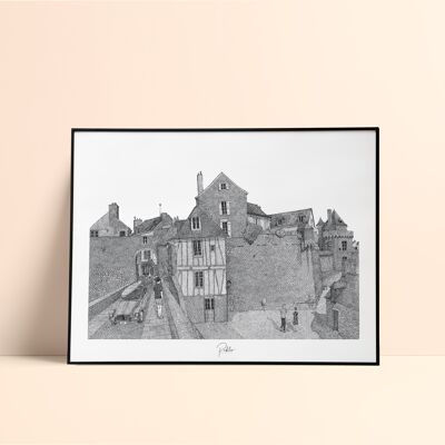 Vannes Postern Gate Silkscreen print / 50x70cm - Black