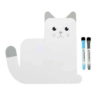 Tableau blanc magnétique pour réfrigérateur, Meow!, Avec 2 marqueurs