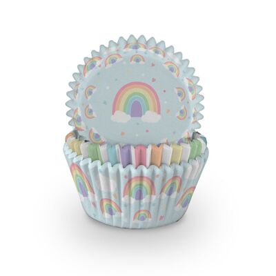 Estuches para cupcakes de arcoíris pastel