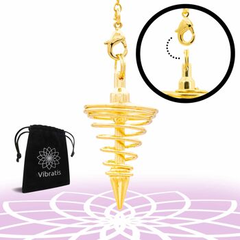 Pendule divinatoire de radiesthésie - Spirale doré 3