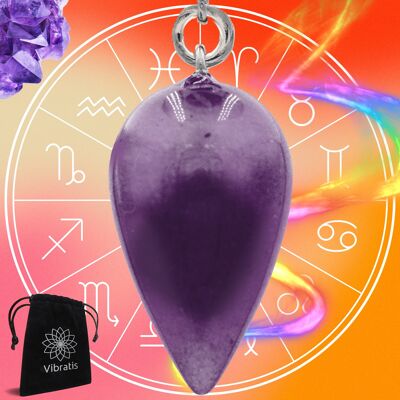 Pendolo divinatorio da rabdomanzia con ametista | Pietra della serenità, concentrazione e creatività