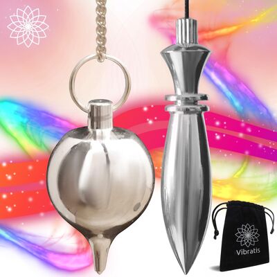 Divination pendulum for dowsing - Thoth + silver drop