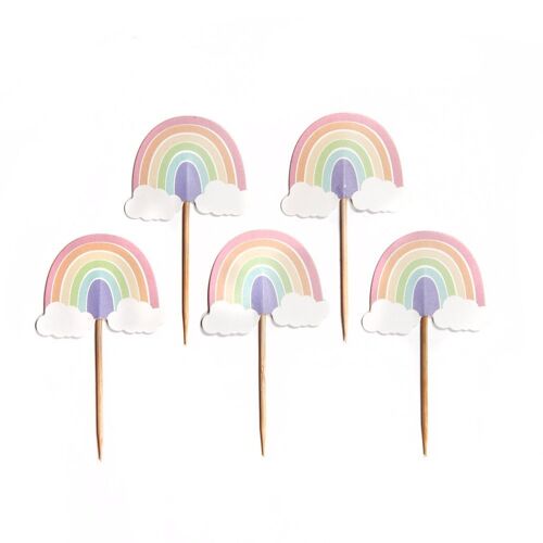 Pastel Rainbow Cupcake Toppers