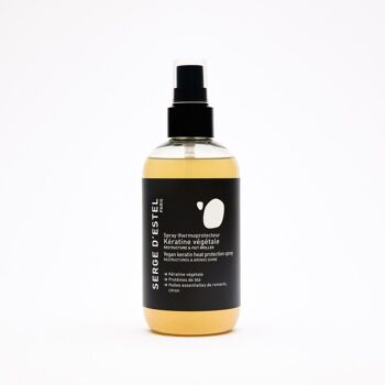 Spray cheveux Thermoprotecteur Kératine Végétale 250ml - 99,5% D'origine naturelle -Certifié Ecocert COSMOS NATURAL - Restructure et Répare la fibre capillaire Certifié COSMOS NATURAL - VEGAN - 1