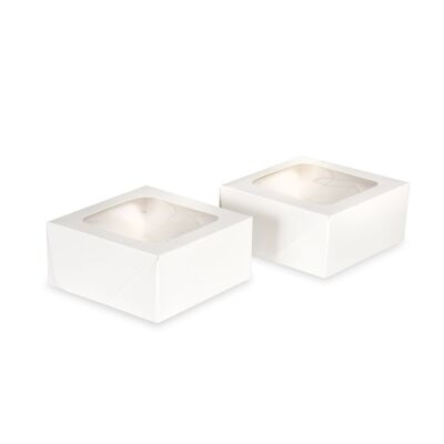 White Square Treat Boxes with Window