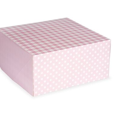 Pink Gingham 10" Cake Box