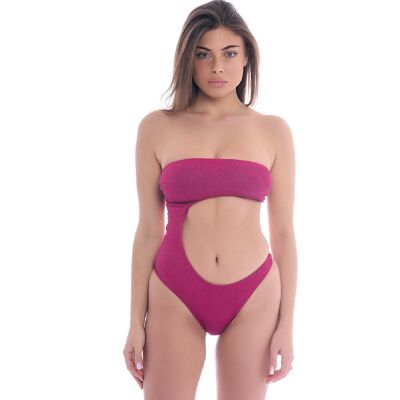 MAILLOT DE BAIN UNE PIÈCE FUCHSIA LUREX