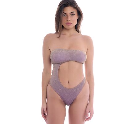 MAILLOT DE BAIN UNE PIECE LUREX OR