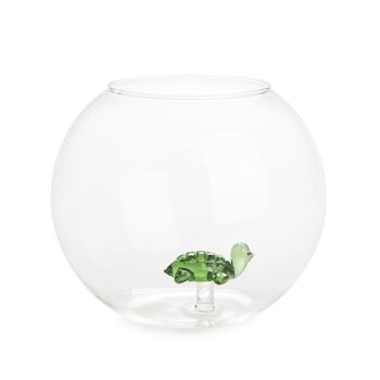 Vase, atlantis, tortue ,, rond, vert, verre 1