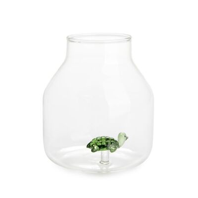 Vase, Atlantis, turtle, conical, green, glass