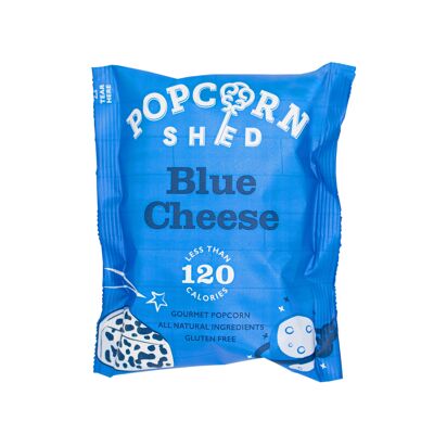 Paquete de bocadillos de palomitas de maíz con queso azul
