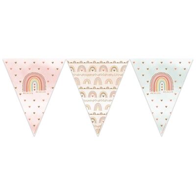 Boho-Regenbogenpapier-Flaggen-Wimpelkette