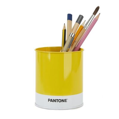 Pencil holder, Pantone, yellow, tin