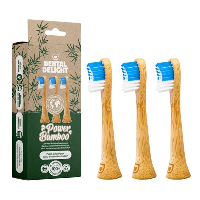Dental Delight Power Bamboo | 3x Ersatzbürsten für Schallzahnbürsten