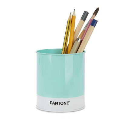 Pencil holder, Pantone, turquoise, tin