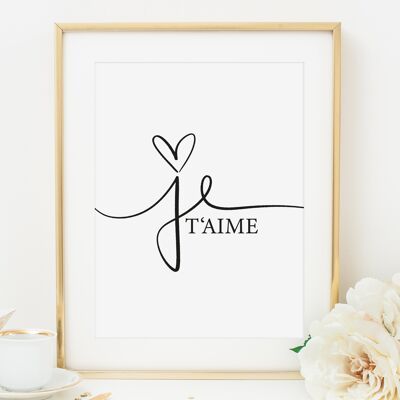 Poster 'Je t'aime' - DIN A4