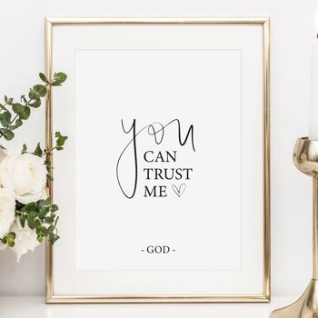 Affiche 'Tu peux me faire confiance - Dieu' - DIN A4 1
