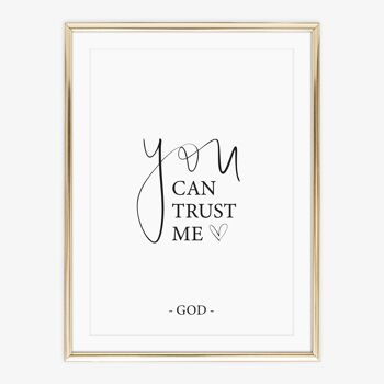 Affiche 'Tu peux me faire confiance - Dieu' - DIN A4 2