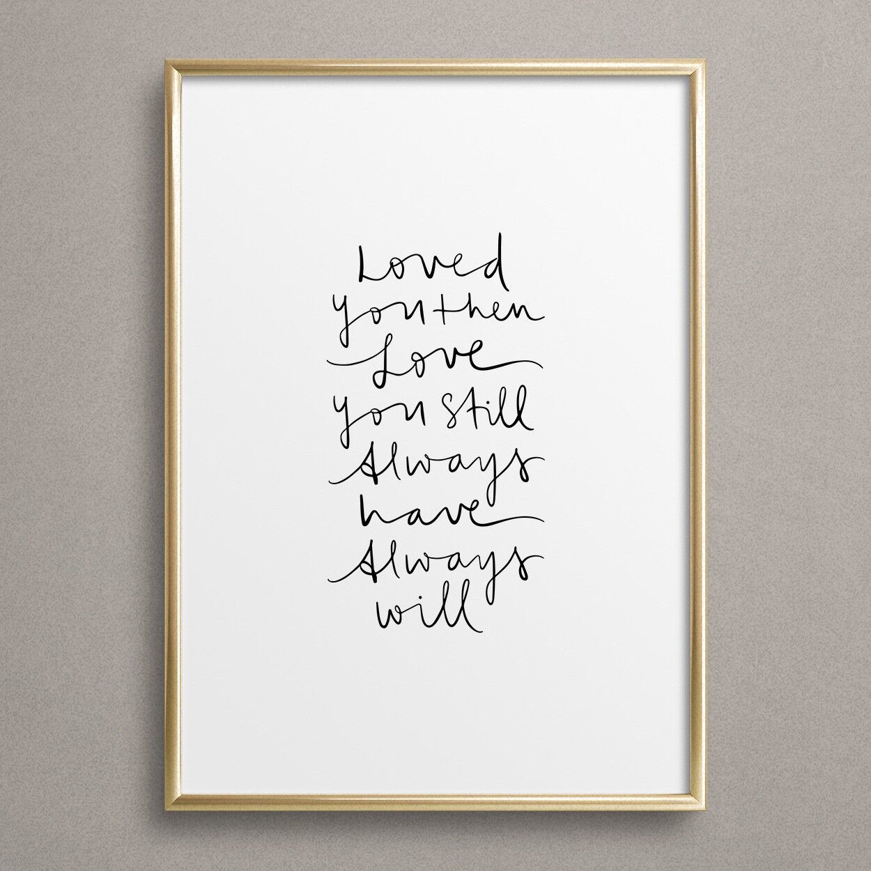 Poster 'Loved you then, love you still, always have, always will'