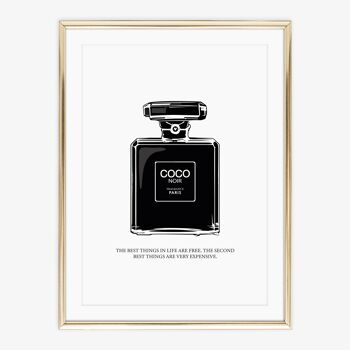 Affiche 'Illustration de la bouteille de parfum Coco Noir' - DIN A4 2