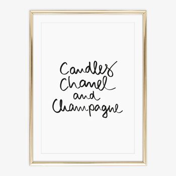 Affiche 'Bougies, Champagne' - A4 2
