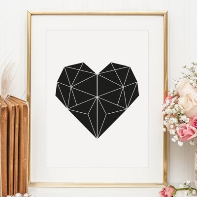 Póster 'Corazón geométrico' - DIN A4