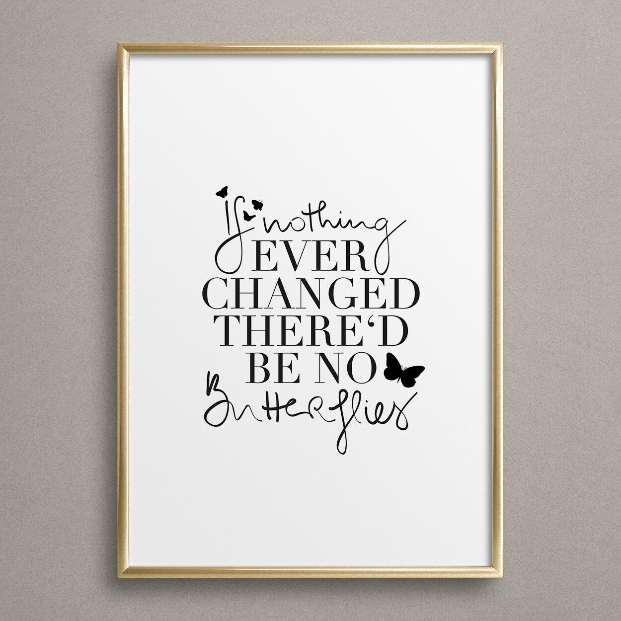 Poster 'If nothing ever changed, there'd be no butterflies'