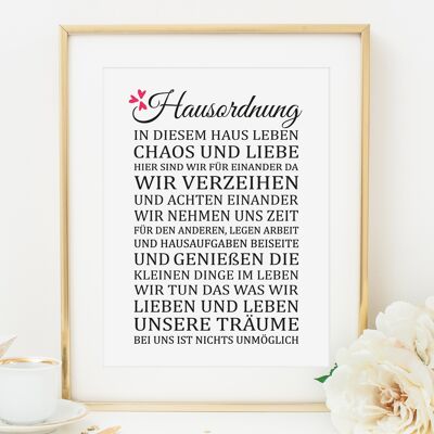 Affiche 'House Rules' - DIN A4
