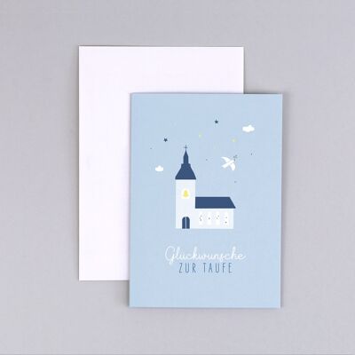 Christening card Church Gabriel Blau